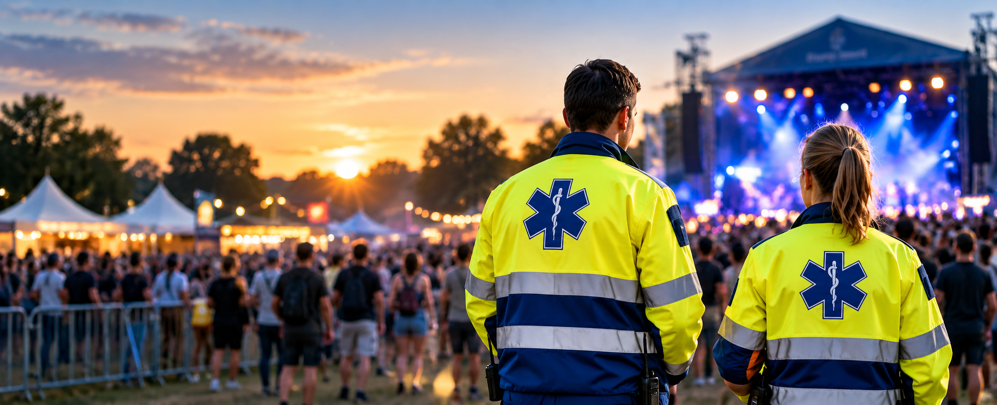 EHBO-medewerkers op een evenement
